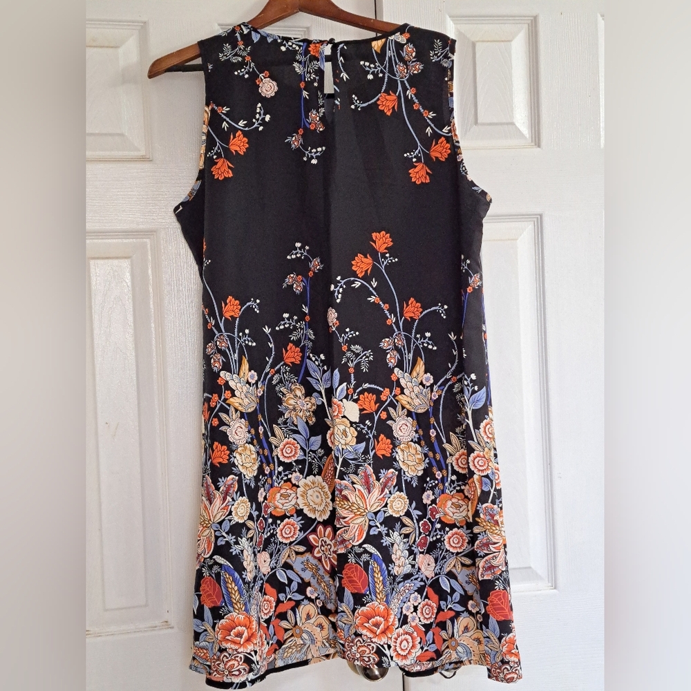 Floral Embroidered Sleeveless Midi Dress